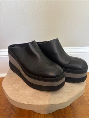 Naked Feet Black Platform Mules